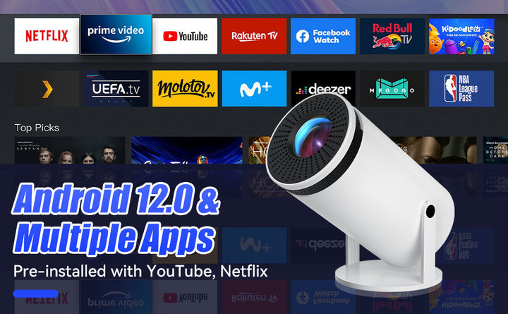 VisionCast 130X – Portable Mini Projector with Android 12 and 130 Inch Projection | Kalsten