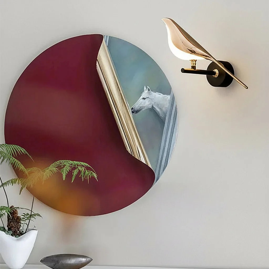 Bird Wall Sconce Magpie Shape Adjustable Metal Acrylic LED 21-38cm / 8-15in Art Light | Kalsten