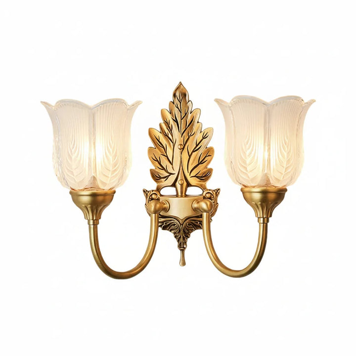 Brass Wall Sconce – American Vintage Bud Glass (E14 LED & 29-30cm) | Kalsten