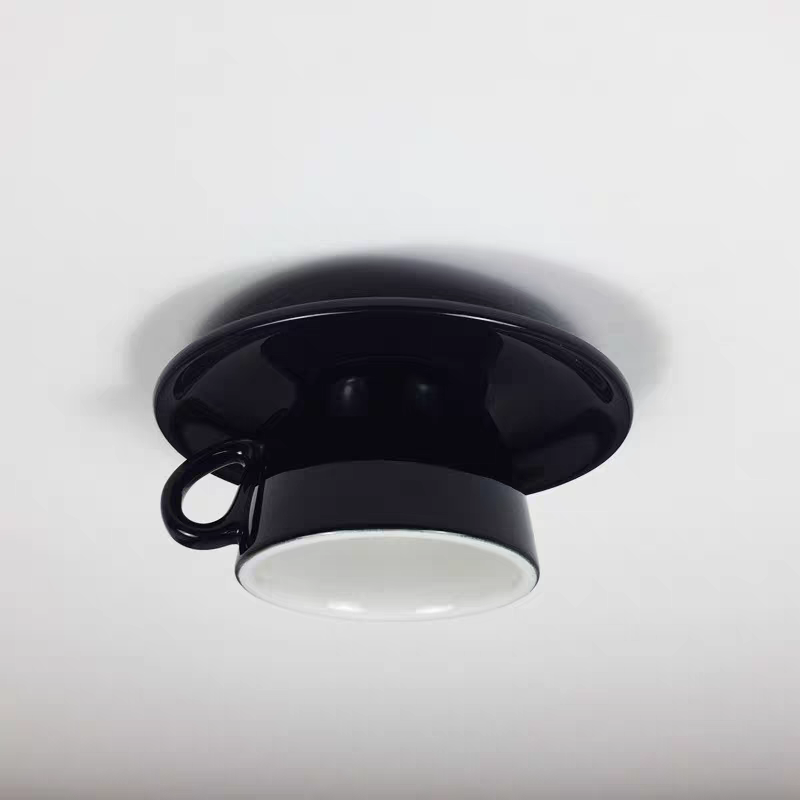 Ceiling Light Ceramic Coffee Cup Shape Indoor Bedroom Living Room Decorative Flush Mount LED Fixture | Kalsten