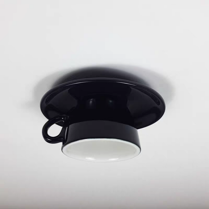Ceiling Light Ceramic Coffee Cup Shape Indoor Bedroom Living Room Decorative Flush Mount LED Fixture | Kalsten