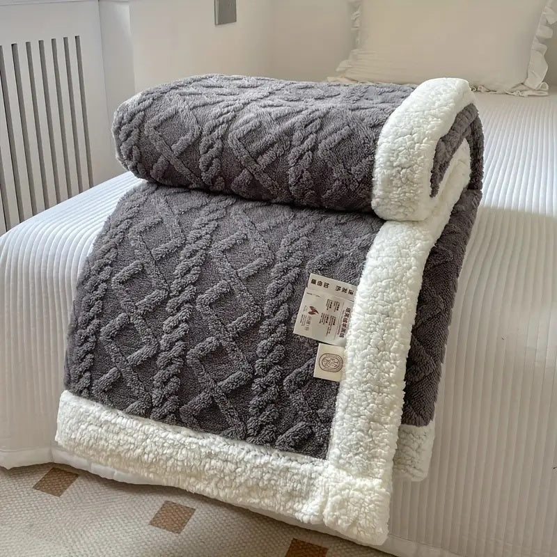 Reversible Sherpa Fleece Blanket, Soft and Cozy for Year-Round Comfort, 50 x 60 – Lightweight and Machine Washable 1