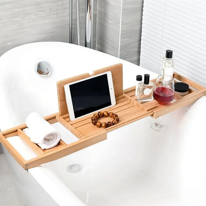 BowLift | BambooBliss – extendable bath caddy