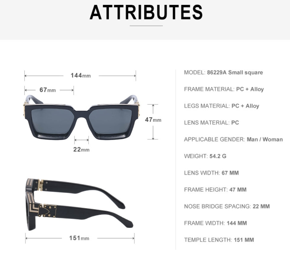 Kalsten | Black Square UV Protection Sunglasses