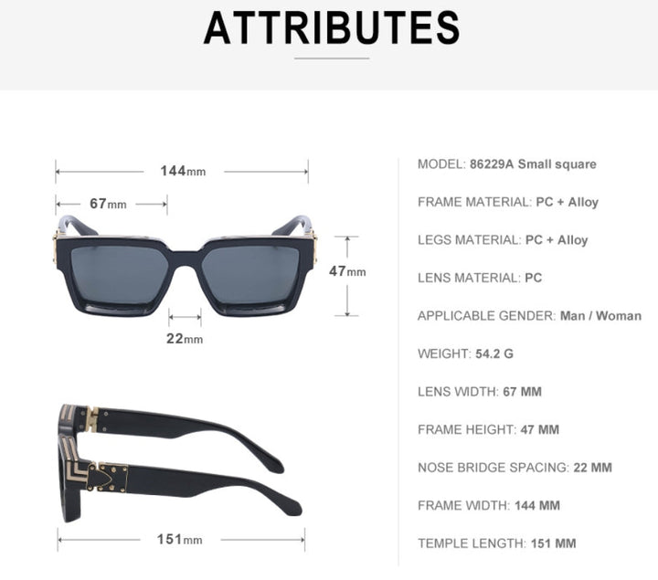 Kalsten | Black Square UV Protection Sunglasses