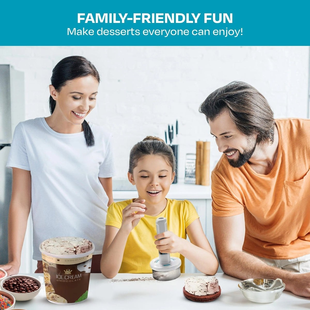 BowLift | Ice Cream Sandwich Scoop | ½-Cup Serving Size | One-Handed Non-Stick Design | Dishwasher Safe