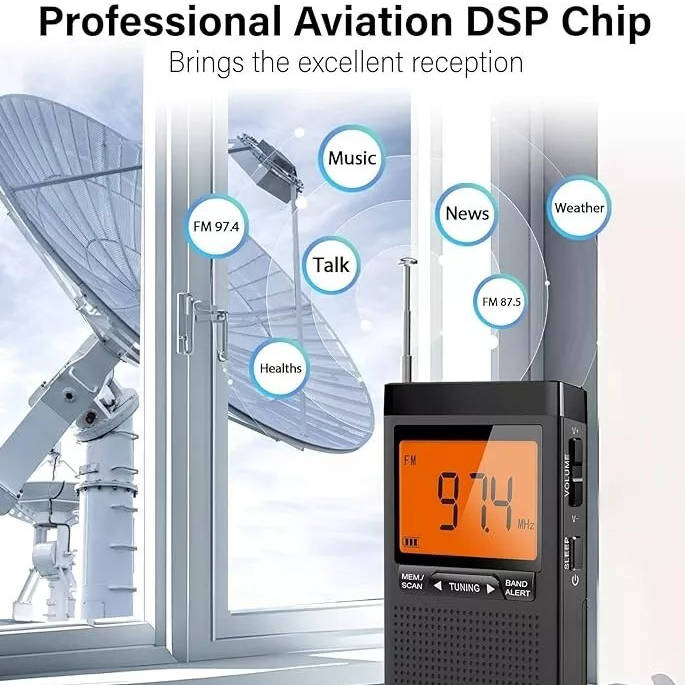 BowLift | Portable AM/FM Pocket Radio with Weather Alerts and Digital Tuning