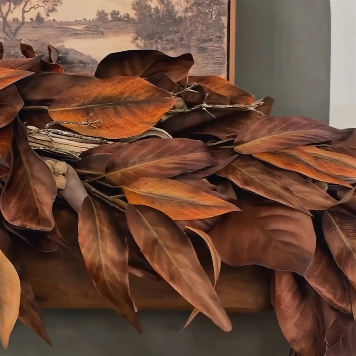 Autumn Magnolia Leaf Garland