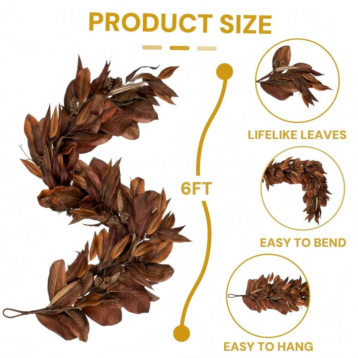Autumn Magnolia Leaf Garland