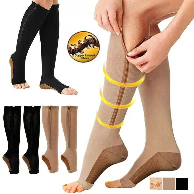 Skanto | Zipper Compression Socks for Support and Relief