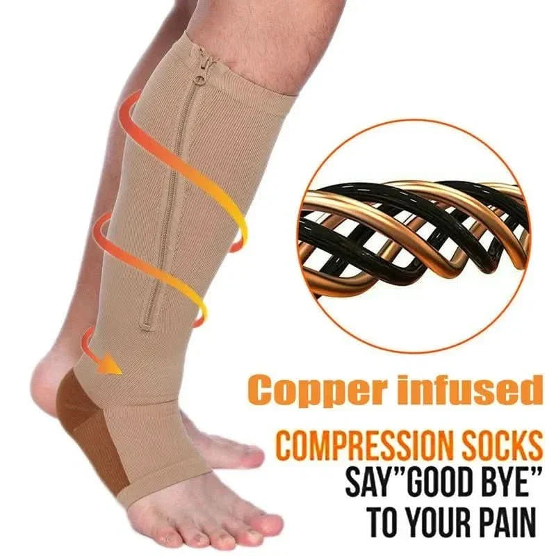 Skanto | Zipper Compression Socks for Support and Relief