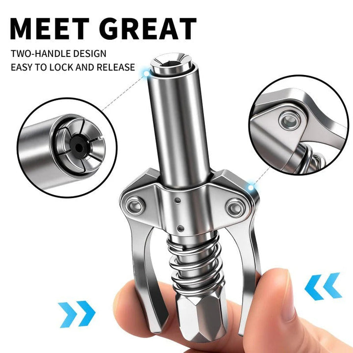IronGrip Grease Nipple Coupler with Two-Handle Locking | Kalsten