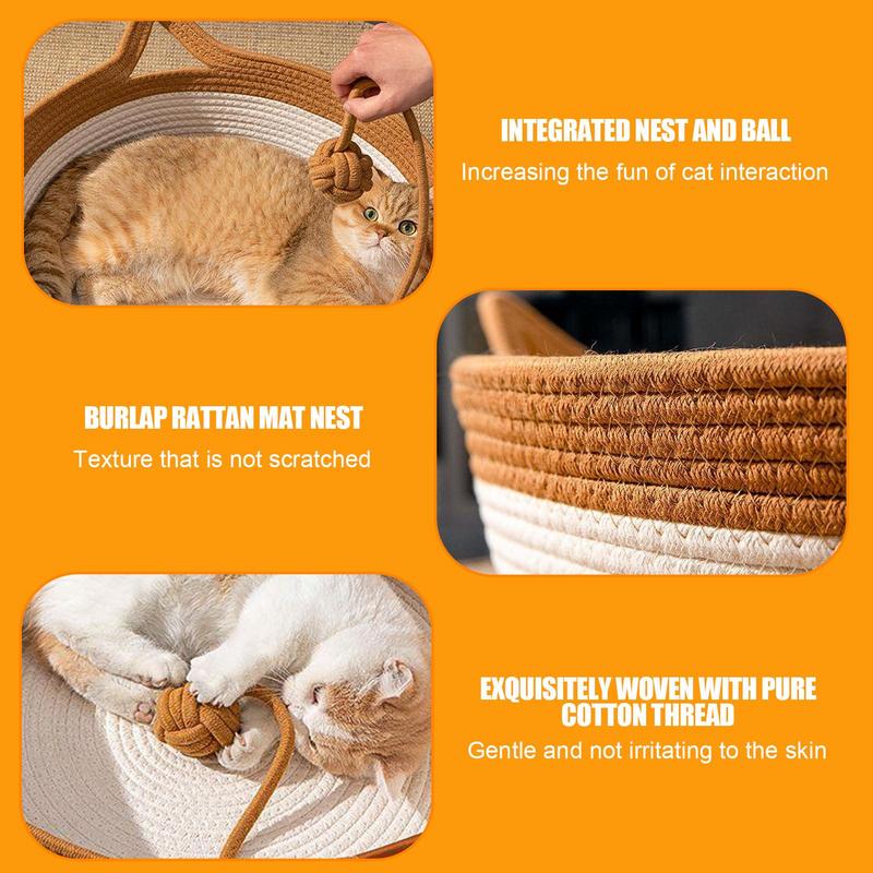 Hand-woven Cotton Rope Cat Bed Kalsten
