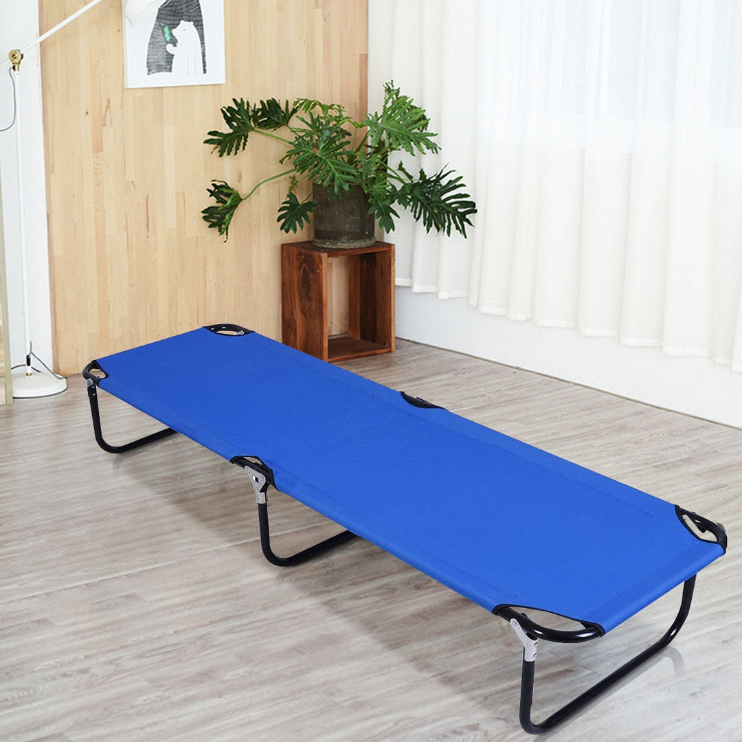 Outdoor Portable Blue Folding Camping Bed | Kalsten