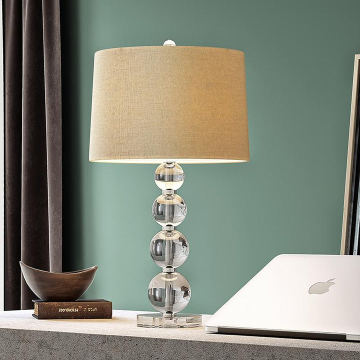 25 inch Light-Through Stacked Spheres Crystal Table Lamp | Kalsten