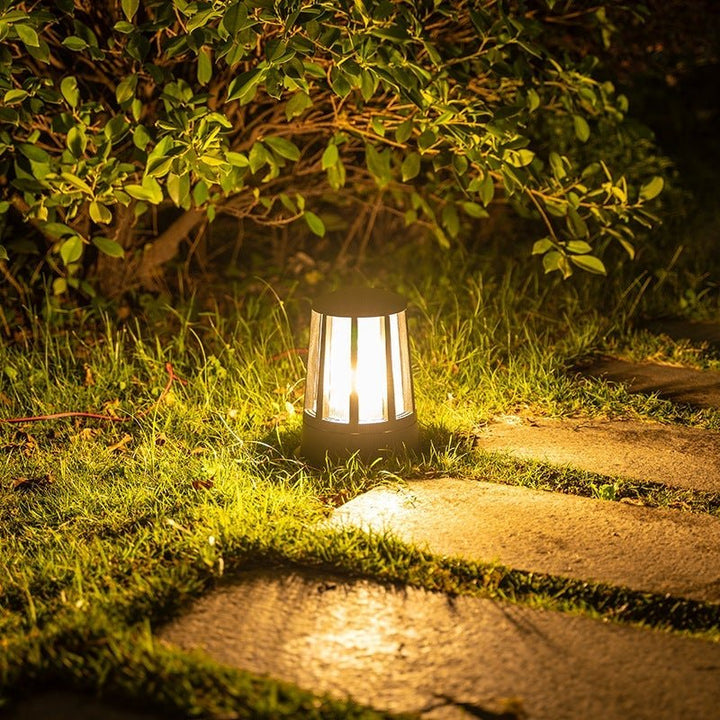 Round Creative Waterproof LED Black Modern Outdoor Pillar Lights | Kalsten