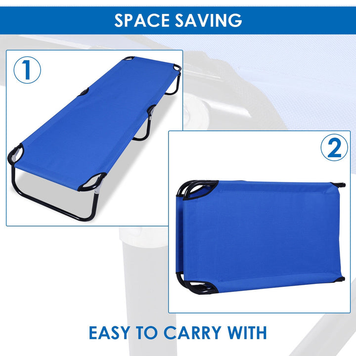 Outdoor Portable Blue Folding Camping Bed | Kalsten