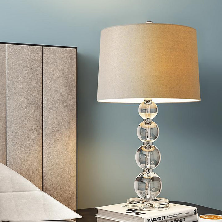 25 inch Light-Through Stacked Spheres Crystal Table Lamp | Kalsten