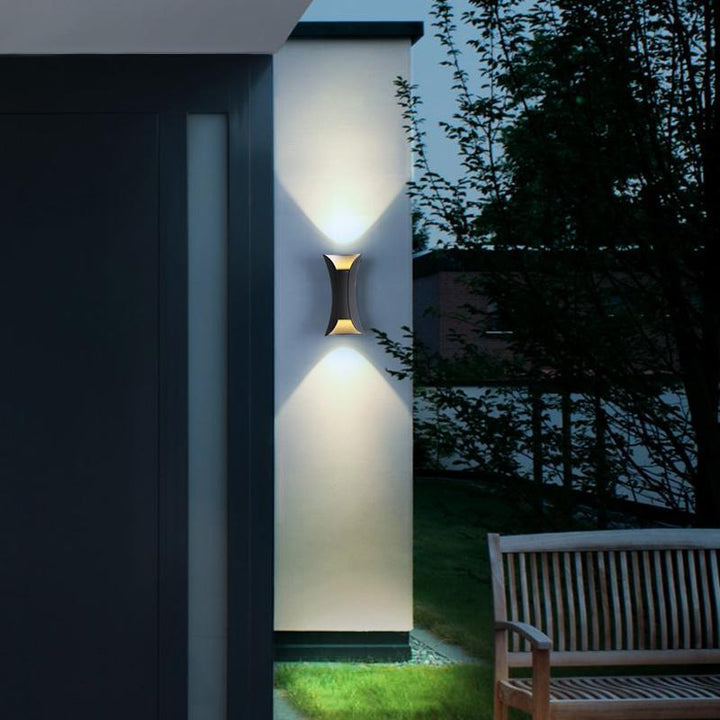 Curved LED Up and Down Lighting Waterproof Modern Outdoor Wall Lights | Kalsten