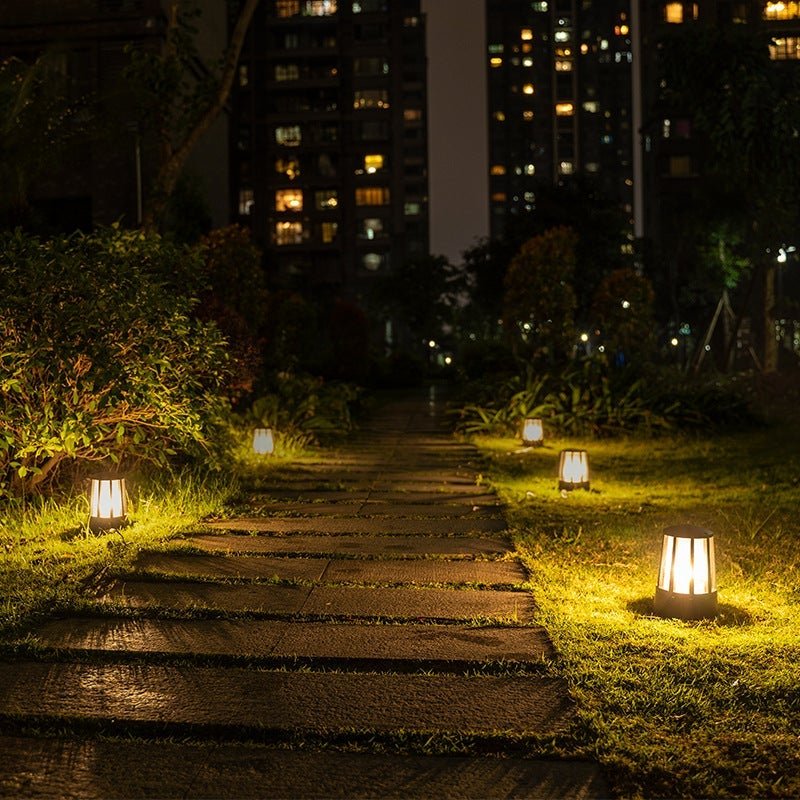 Round Creative Waterproof LED Black Modern Outdoor Pillar Lights | Kalsten