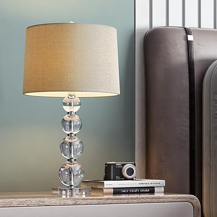 25 inch Light-Through Stacked Spheres Crystal Table Lamp | Kalsten