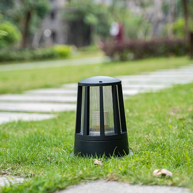 Round Creative Waterproof LED Black Modern Outdoor Pillar Lights | Kalsten