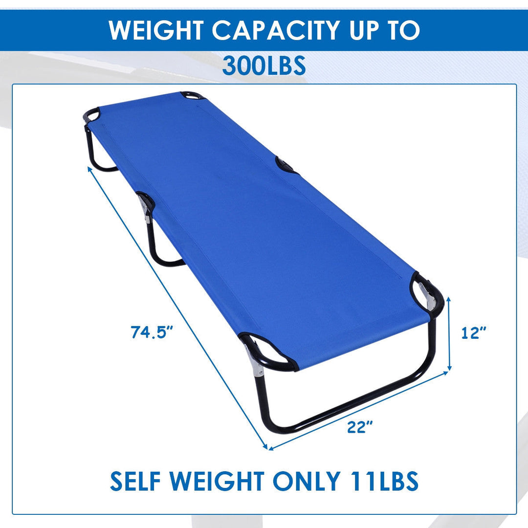 Outdoor Portable Blue Folding Camping Bed | Kalsten
