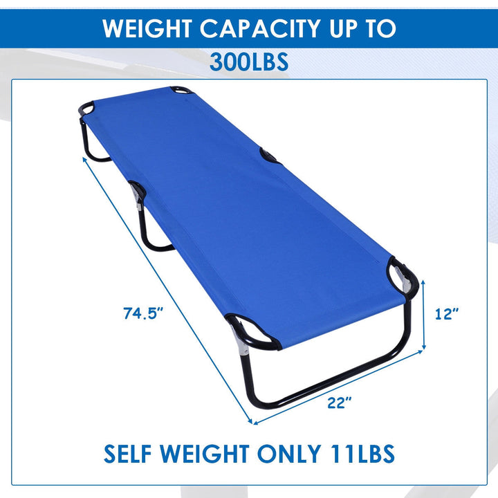 Outdoor Portable Blue Folding Camping Bed | Kalsten