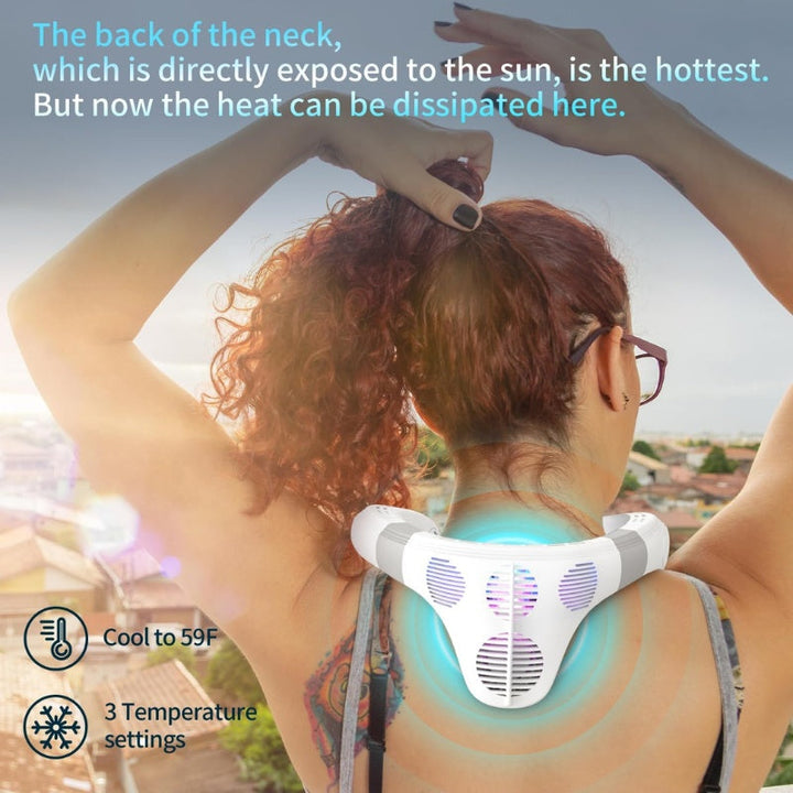 Dual-Cooling Neck Fan with 5200mAh Battery & Cooling Plate | Kalsten