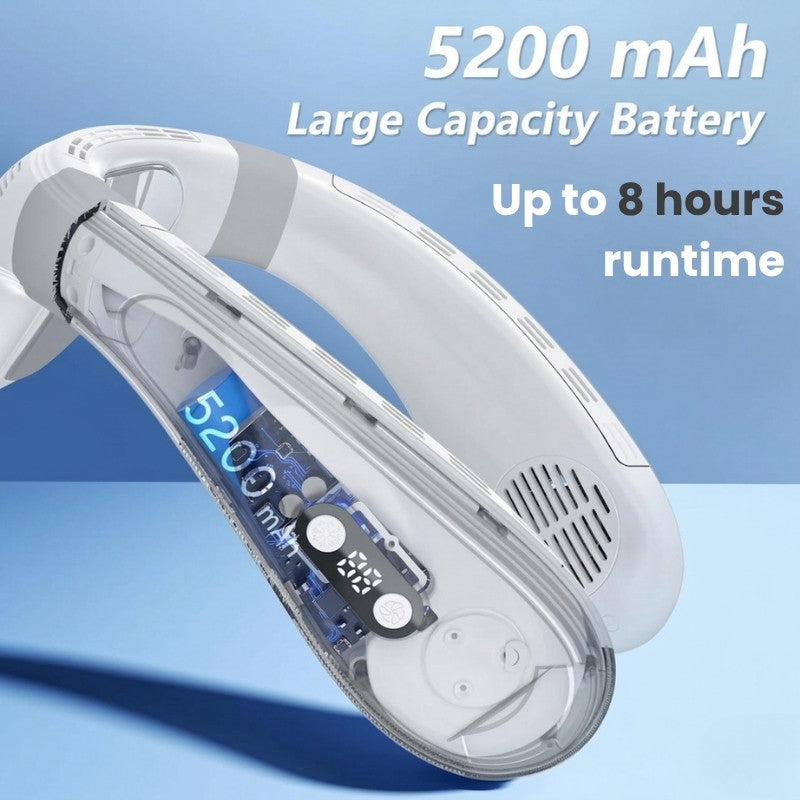 Dual-Cooling Neck Fan with 5200mAh Battery & Cooling Plate | Kalsten