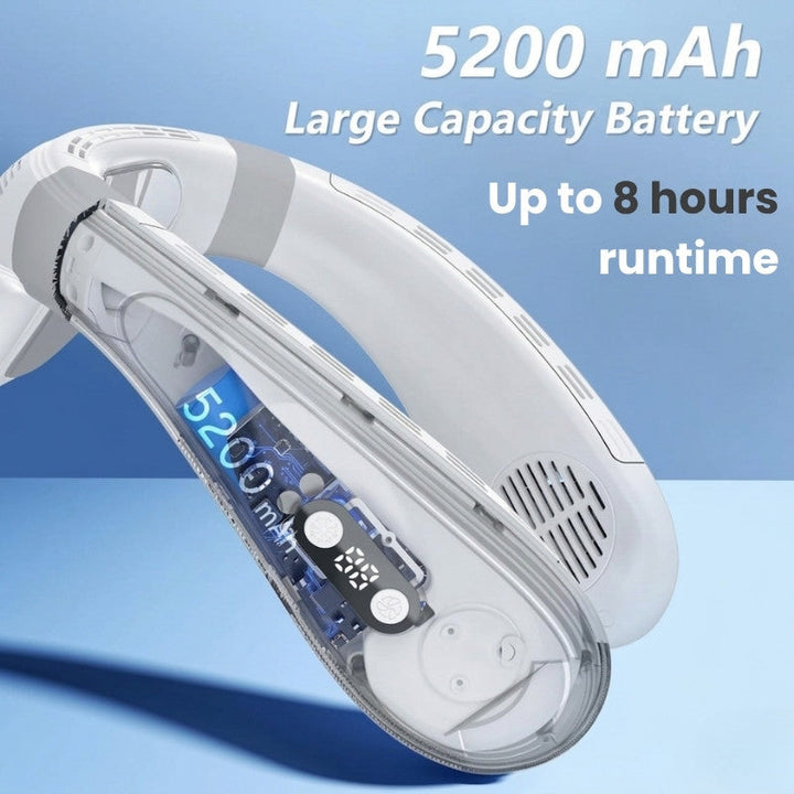 Dual-Cooling Neck Fan with 5200mAh Battery & Cooling Plate | Kalsten
