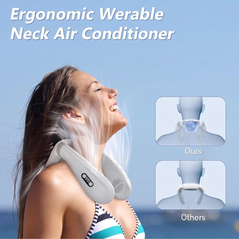 Dual-Cooling Neck Fan with 5200mAh Battery & Cooling Plate | Kalsten