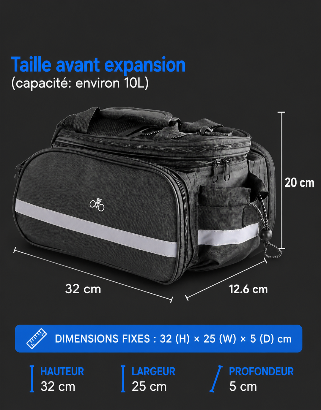 Foldable Storage Bag for Bicycle Rear Seat | Kalsten
