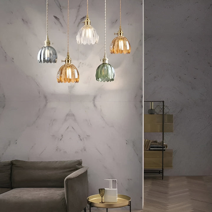 Hanging light with flower glass – Japanese design for cozy spaces | Kalsten