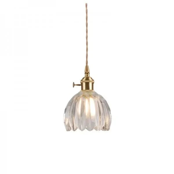 Japanese-Style Glass Flower Pendant Light