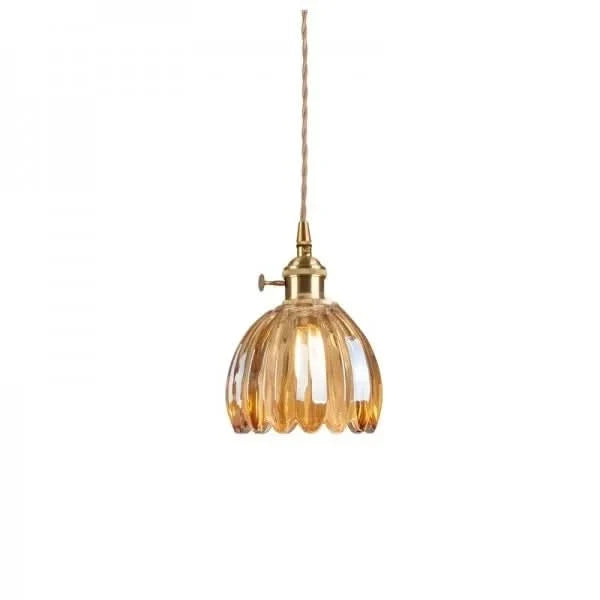 Japanese-Style Glass Flower Pendant Light