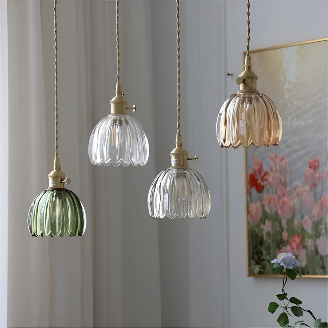 Hanging light with flower glass – Japanese design for cozy spaces | Kalsten
