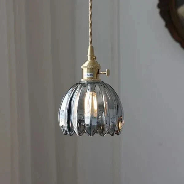 Japanese-Style Glass Flower Pendant Light