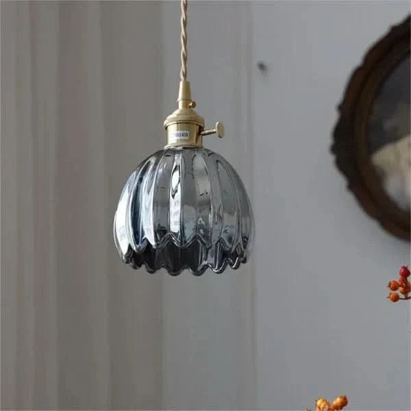 Japanese-Style Glass Flower Pendant Light