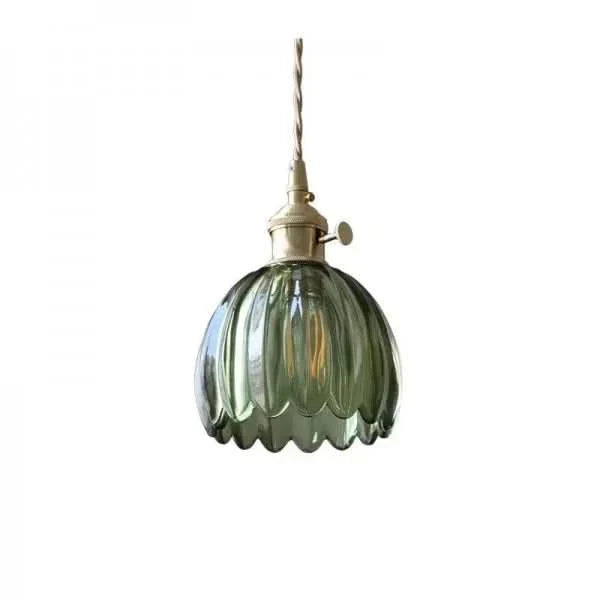 Japanese-Style Glass Flower Pendant Light
