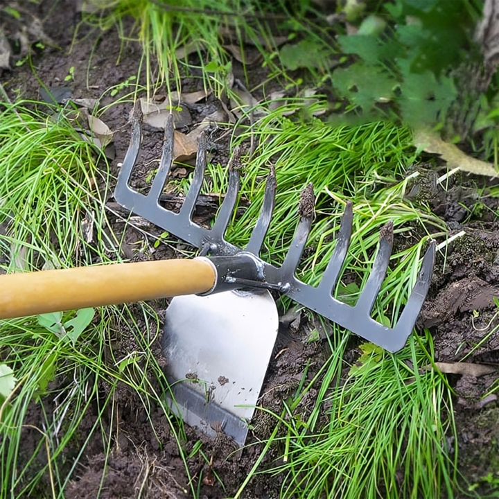 Kalsten | GardenMaster 2-in-1 | Heavy-Duty Rake Hoe for Soil Prep