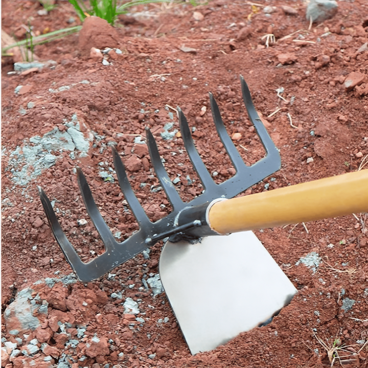 Kalsten | GardenMaster 2-in-1 | Heavy-Duty Rake Hoe for Soil Prep