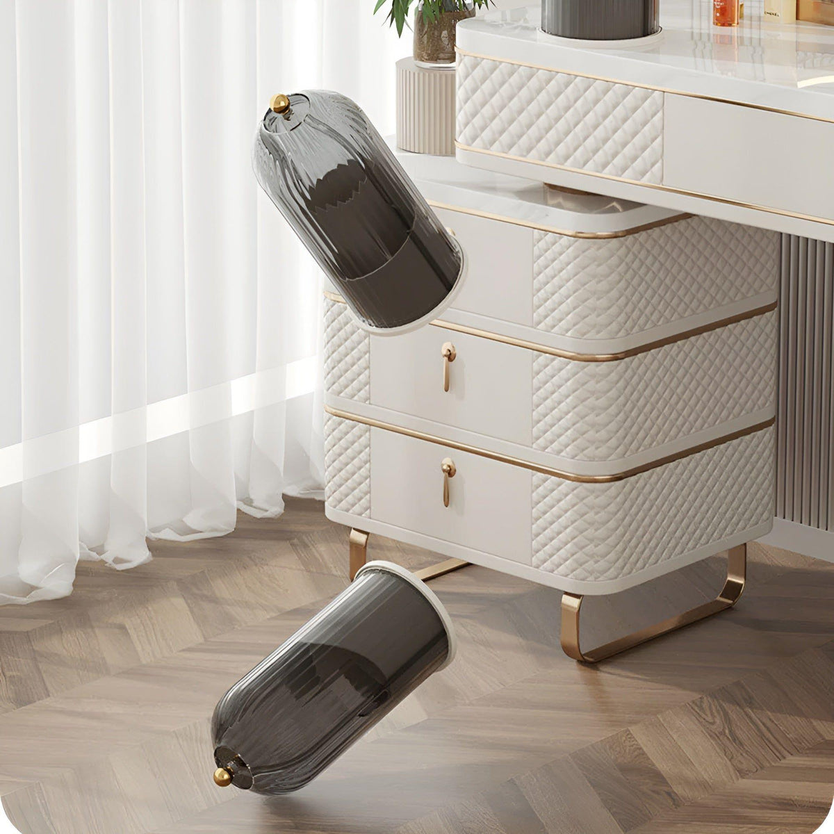 BowLift | Beauty SpinMate – 360° Rotating Makeup Brush Holder & Cosmetic Organiser with Dustproof Lid