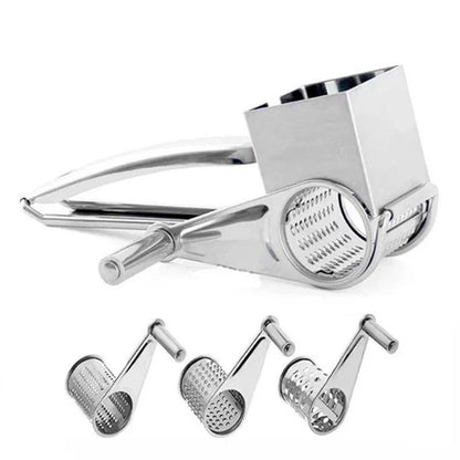 Brehn | Stainless steel rotary hand grater with interchangeable drums