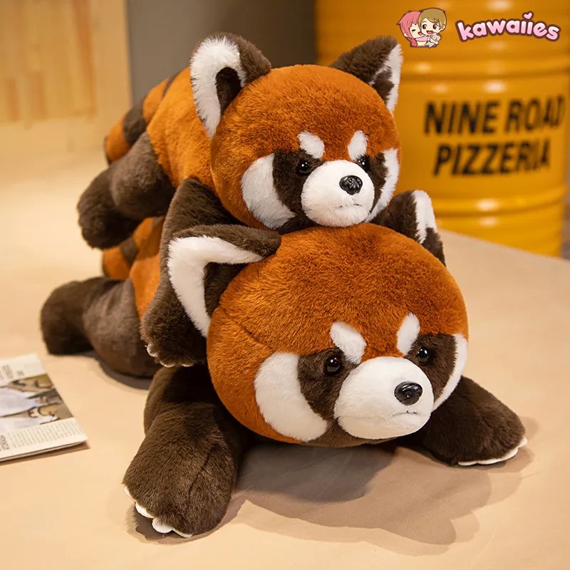 Kalsten | Laying Fluffy Red Panda Lifelike Plushie