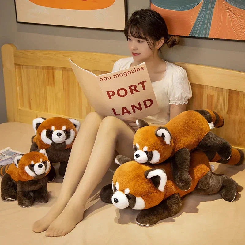 Kalsten | Laying Fluffy Red Panda Lifelike Plushie