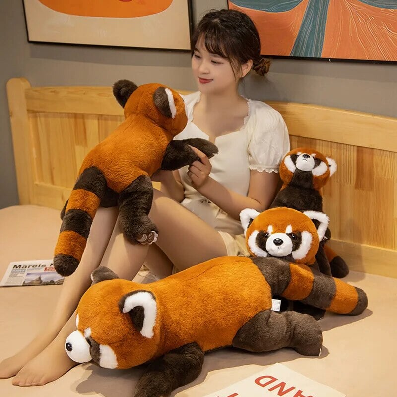 Kalsten | Laying Fluffy Red Panda Lifelike Plushie