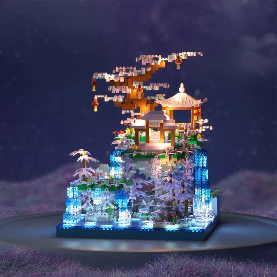 Skanto | Purple Sakura Floating Island Nano Building Set