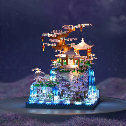 Skanto | Purple Sakura Floating Island Nano Building Set