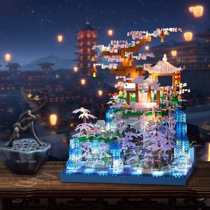 Skanto | Purple Sakura Floating Island Nano Building Set